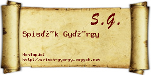Spisák György névjegykártya