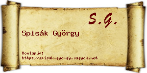 Spisák György névjegykártya